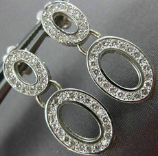 ESTATE .75CT ROUND DIAMOND 14KT WHITE GOLD CLASSIC OVAL DROP EARRINGS #15150