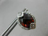 ESTATE LARGE 6.80CT DIAMOND & GARNET 14K WHITE GOLD FLOWER POST HANGING EARRINGS