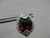 ESTATE LARGE 6.80CT DIAMOND & GARNET 14K WHITE GOLD FLOWER POST HANGING EARRINGS