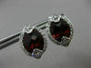 ESTATE LARGE 6.80CT DIAMOND & GARNET 14K WHITE GOLD FLOWER POST HANGING EARRINGS