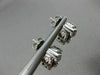 ESTATE LARGE 6.80CT DIAMOND & GARNET 14K WHITE GOLD FLOWER POST HANGING EARRINGS