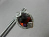 ESTATE LARGE 6.80CT DIAMOND & GARNET 14K WHITE GOLD FLOWER POST HANGING EARRINGS