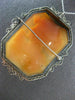 ANTIQUE LARGE 14KT WHITE GOLD FILIGREE LADY SHELL CAMEO PENDANT & BROOCH #20139