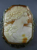 ANTIQUE LARGE 14KT WHITE GOLD FILIGREE LADY SHELL CAMEO PENDANT & BROOCH #20139