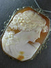 ANTIQUE LARGE 14KT WHITE GOLD FILIGREE LADY SHELL CAMEO PENDANT & BROOCH #20139