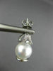 LARGE .40CT DIAMOND & AAA SOUTH SEA PEARL 18K WHITE GOLD TEAR DROP STUD EARRINGS
