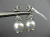 LARGE .40CT DIAMOND & AAA SOUTH SEA PEARL 18K WHITE GOLD TEAR DROP STUD EARRINGS