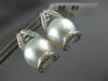 LARGE .40CT DIAMOND & AAA SOUTH SEA PEARL 18K WHITE GOLD TEAR DROP STUD EARRINGS