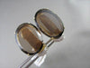 ANTIQUE 26.6CTW CLIP ON SMOKY TOPAZ & DIAMOND 18KT WHITE & YELLOW GOLD EARING