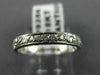 ANTIQUE .30CT ROUND DIAMOND 18K WHITE GOLD MILGRAIN FILIGREE ETERNITY RING #9256