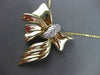 ANTIQUE LARGE .20CT DIAMOND 14K WHITE & YELLOW GOLD BOW TIE SLIDE PENDANT #22963