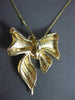 ANTIQUE LARGE .20CT DIAMOND 14K WHITE & YELLOW GOLD BOW TIE SLIDE PENDANT #22963