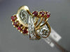 ANTIQUE LARGE 1.65CT OLD MINE DIAMOND & RUBY 14K ROSE & WHITE GOLD 3D RING #1967