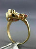 ANTIQUE LARGE 1.65CT OLD MINE DIAMOND & RUBY 14K ROSE & WHITE GOLD 3D RING #1967