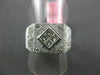 LARGE .60CT ROUND & PRINCESS DIAMOND 18KT WHITE GOLD SQUARE INVISIBLE MENS RING
