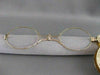 ANTIQUE .20CT OLD MINE DIAMOND 14KT Y GOLD FILIGREE LORGNETT OPERA GLASSES #2543