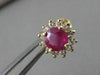ANTIQUE 2.15CTW DIAMOND RUBY 14KT YLW GOLD ROUND CLUSTER PUSHBACK EARRINGS #1765