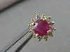 ANTIQUE 2.15CTW DIAMOND RUBY 14KT YLW GOLD ROUND CLUSTER PUSHBACK EARRINGS #1765