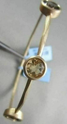 ANTIQUE HAMMER LOOK 3.92CT SMOKY TOPAZ & CITRINE 14KT YELLOW GOLD BANGLE !!!!