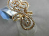 ANTIQUE MASSIVE 1.23CT DIAMOND 18KT ROSE GOLD 3D FLOATING MUSICAL NOTE FUN RING