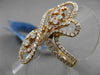 ANTIQUE MASSIVE 1.23CT DIAMOND 18KT ROSE GOLD 3D FLOATING MUSICAL NOTE FUN RING