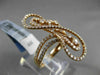 ANTIQUE MASSIVE 1.23CT DIAMOND 18KT ROSE GOLD 3D FLOATING MUSICAL NOTE FUN RING