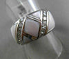 ESTATE WIDE .57CT DIAMOND 14KT WHITE GOLD 3D AAA MOTHER OF PEARL TRIANGULAR RING