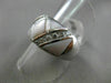 ESTATE WIDE .57CT DIAMOND 14KT WHITE GOLD 3D AAA MOTHER OF PEARL TRIANGULAR RING