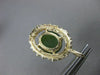 ANTIQUE LARGE 14KT YELLOW GOLD SOLITAIRE AAA OVAL JADE FILIGREE PENDANT #22662