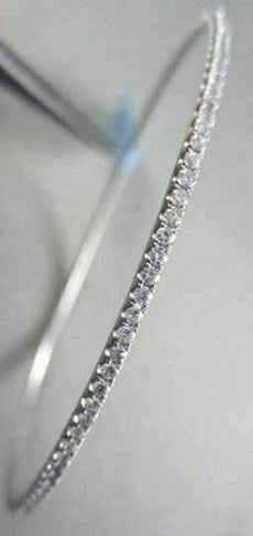 ANTIQUE NARROW 2.06CT DIAMOND 18KT WHITE GOLD 2MM WIDE BANGLE SIMPLY BEAUTIFUL!
