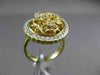 ANTIQUE LARGE .59CT DIAMOND 18KT YELLOW GOLD FLORAL FILIGREE FUN COCKTAIL RING