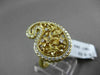 ANTIQUE LARGE .59CT DIAMOND 18KT YELLOW GOLD FLORAL FILIGREE FUN COCKTAIL RING