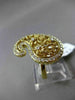 ANTIQUE LARGE .59CT DIAMOND 18KT YELLOW GOLD FLORAL FILIGREE FUN COCKTAIL RING