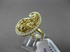 ANTIQUE LARGE .59CT DIAMOND 18KT YELLOW GOLD FLORAL FILIGREE FUN COCKTAIL RING