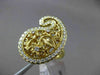 ANTIQUE LARGE .59CT DIAMOND 18KT YELLOW GOLD FLORAL FILIGREE FUN COCKTAIL RING