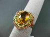 ANTIQUE LARGE 8CT EXTRA FACET MULTI COLOR GEMSTONE 18KT YELLOW GOLD FLOWER RING