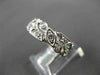 ANTIQUE OLD MINE DIAMOND PLATINUM FLORAL ETERNITY WEDDING ANNIVERSARY RING #3280