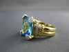 ANTIQUE 8.15CT DIAMOND & AAA LONDON BLUE TOPAZ 18KT 2 TONE HEART GOLD RING 22098