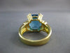 ANTIQUE 8.15CT DIAMOND & AAA LONDON BLUE TOPAZ 18KT 2 TONE HEART GOLD RING 22098