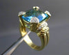 ANTIQUE 8.15CT DIAMOND & AAA LONDON BLUE TOPAZ 18KT 2 TONE HEART GOLD RING 22098