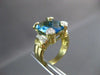 ANTIQUE 8.15CT DIAMOND & AAA LONDON BLUE TOPAZ 18KT 2 TONE HEART GOLD RING 22098