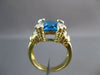 ANTIQUE 8.15CT DIAMOND & AAA LONDON BLUE TOPAZ 18KT 2 TONE HEART GOLD RING 22098