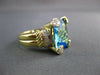 ANTIQUE 8.15CT DIAMOND & AAA LONDON BLUE TOPAZ 18KT 2 TONE HEART GOLD RING 22098