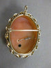 LARGE ANTIQUE DIAMOND HABILLE LADY CAMEO 14KT YELLOW GOLD PIN PENDANT #21229