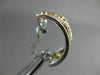 LARGE 1.26CT WHITE PINK & FANCY YELLOW DIAMOND 18KT TRI COLOR GOLD EARRINGS