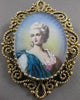 ANTIQUE ART NOUVEAU DIAMOND RUBY 14K GOLD LADY CAMEO FILIGREE PIN PENDANT #21228