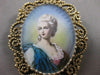 ANTIQUE ART NOUVEAU DIAMOND RUBY 14K GOLD LADY CAMEO FILIGREE PIN PENDANT #21228
