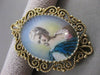ANTIQUE ART NOUVEAU DIAMOND RUBY 14K GOLD LADY CAMEO FILIGREE PIN PENDANT #21228