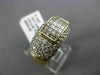 WIDE 1.65CT ROUND & PRINCESS DIAMOND 14KT YELLOW GOLD 3D 7 STONE MULTI ROW RING