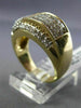 WIDE 1.65CT ROUND & PRINCESS DIAMOND 14KT YELLOW GOLD 3D 7 STONE MULTI ROW RING
